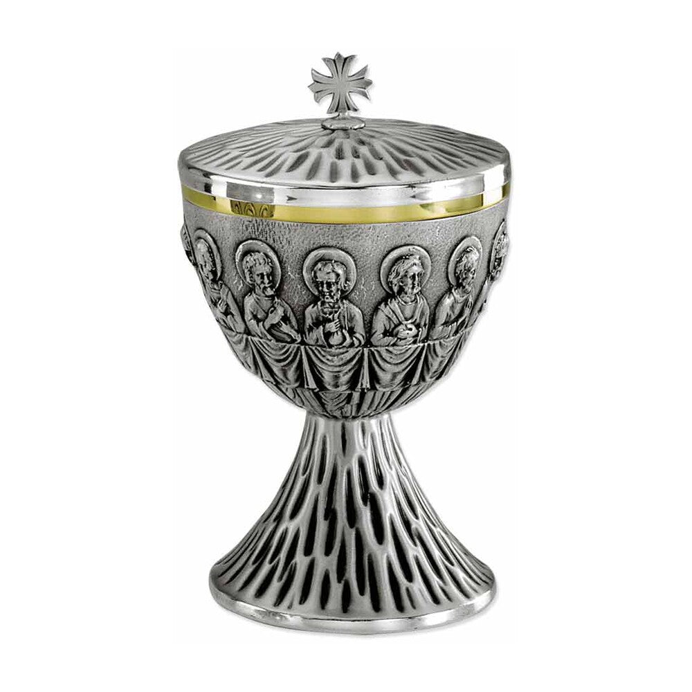 7 1/2" High Twelve Apostles Brass Ciborium