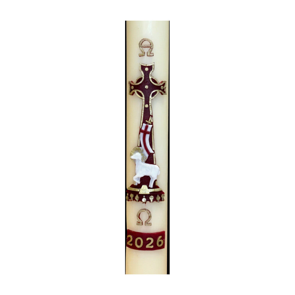 Red Lamb of God Paschal Candle