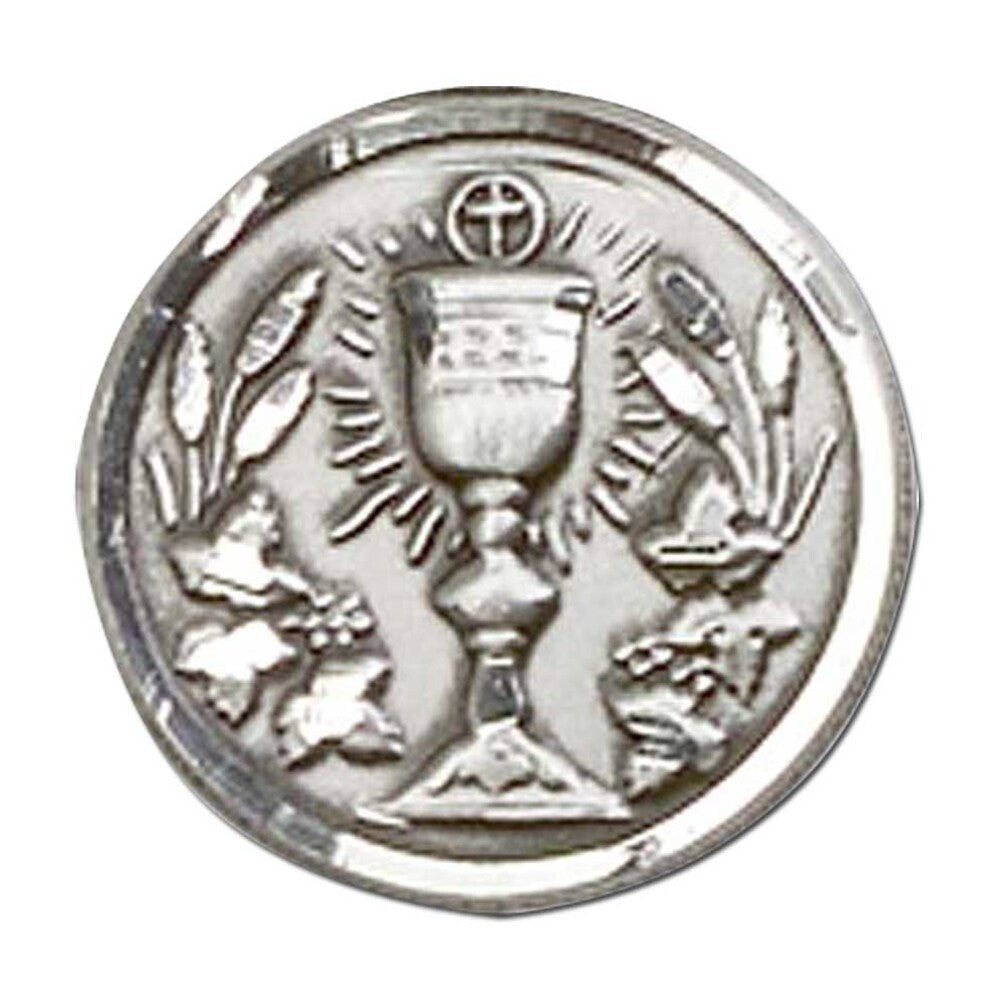 Silver First Communion Design Lapel Pin