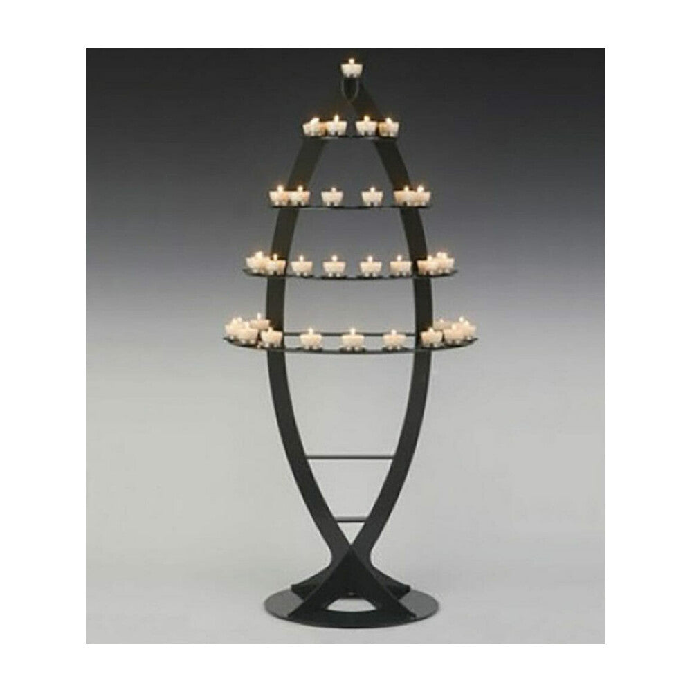 Ichthus Style Wrought Iron Candle Stand
