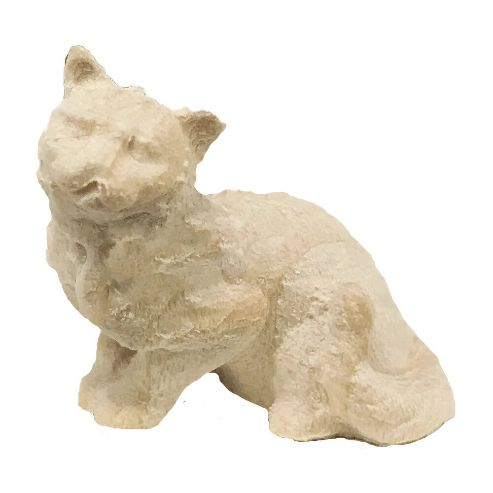 Sitting Kitten - Maple Wood