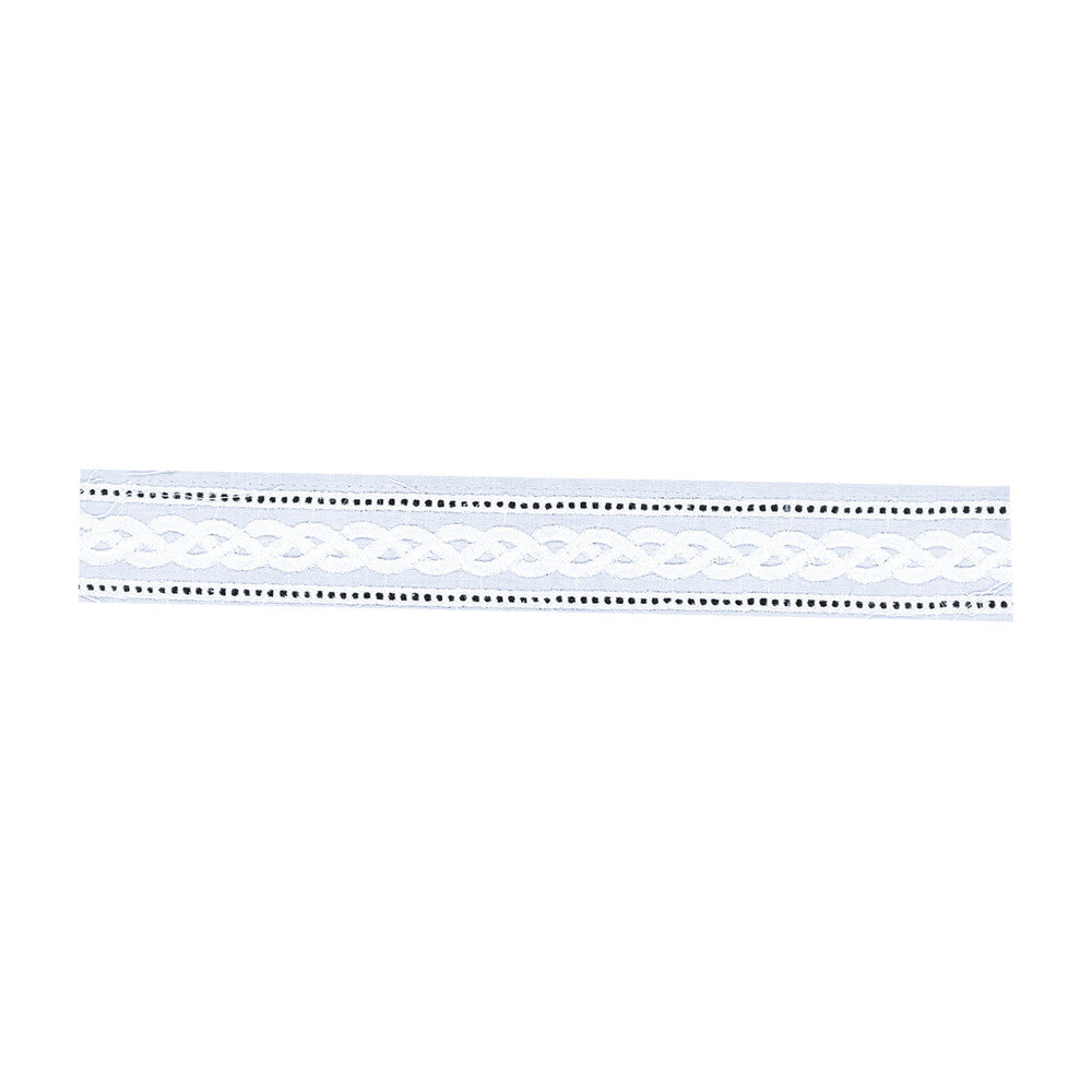 Tropical Weight Poly/Wool Blend Alb With Embroidery Braid