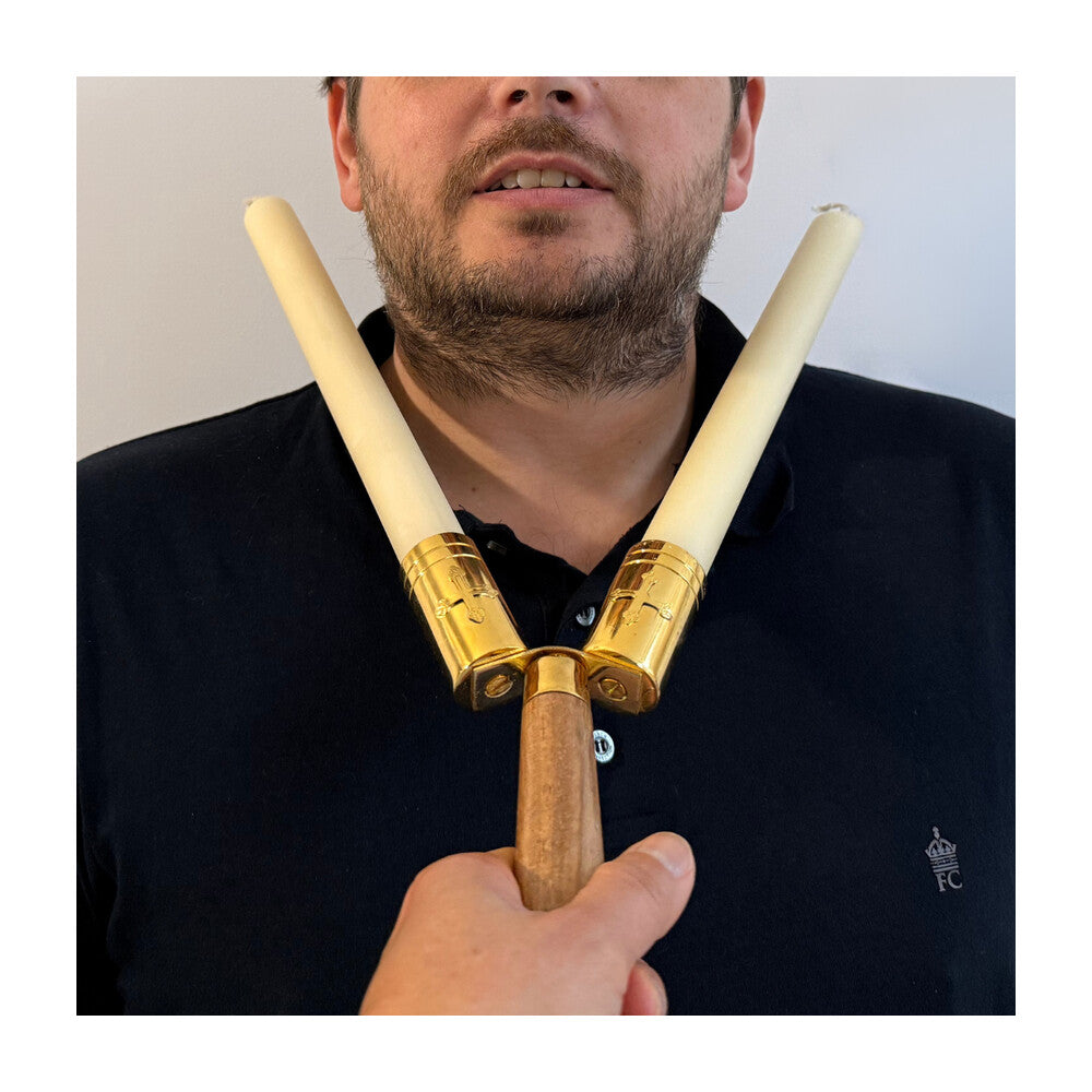 St. Blaise Candle Holder - With Candles