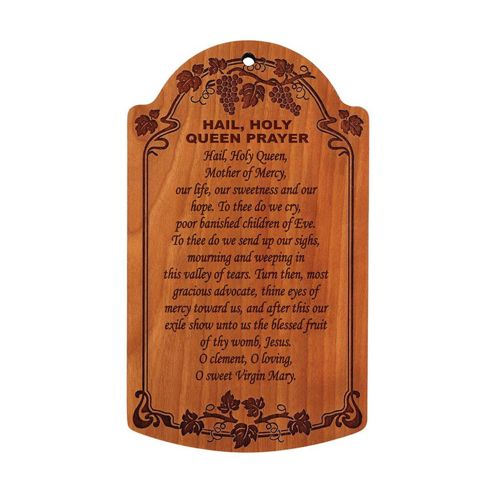 7" Hail, Holy Queen Carved Wood Plaque