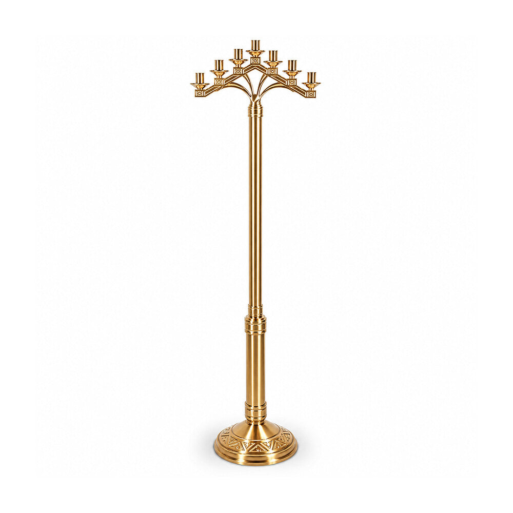 72” High Cast Textured Bronze Candlestick