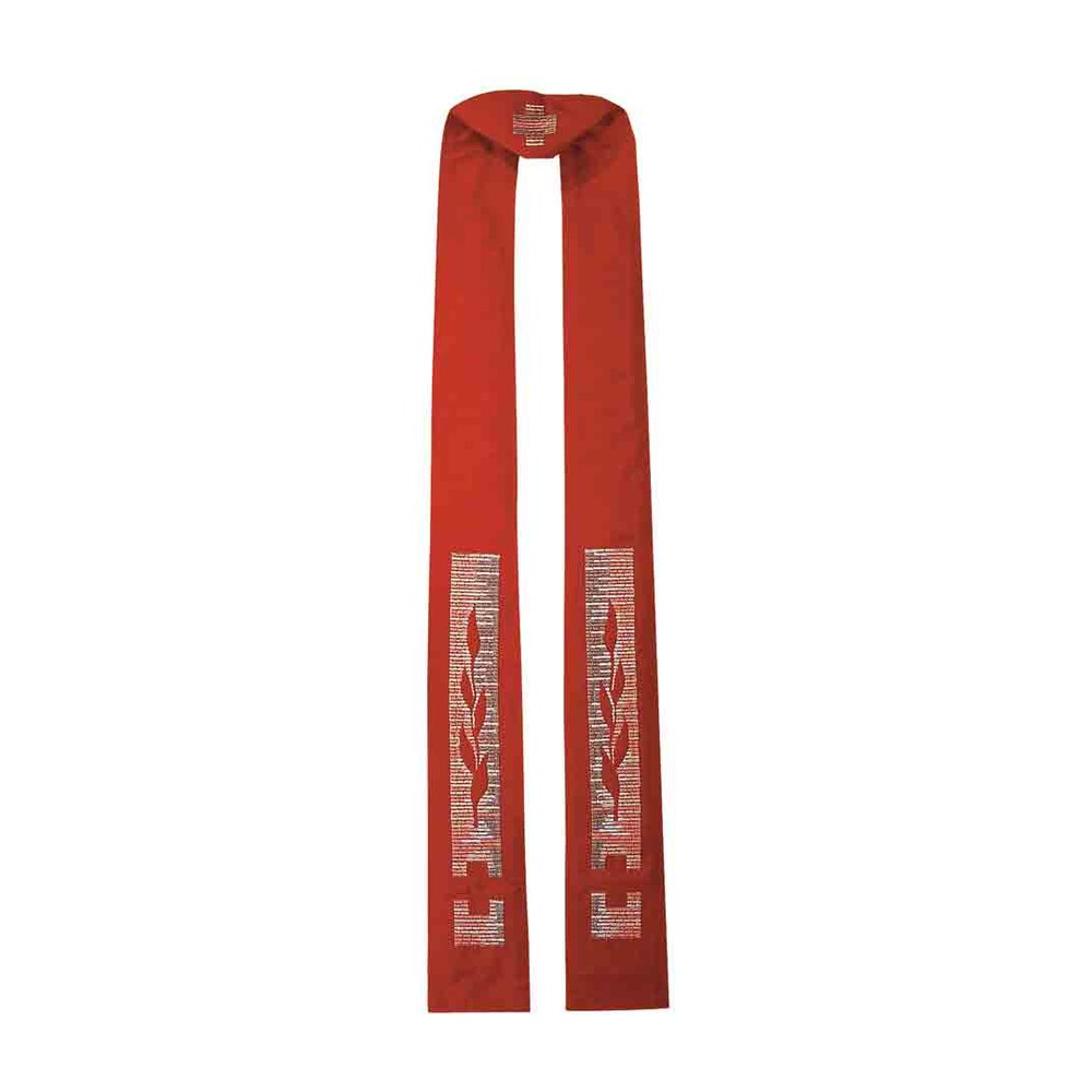 Pure Wool Red Overlay Stole - PBS28
