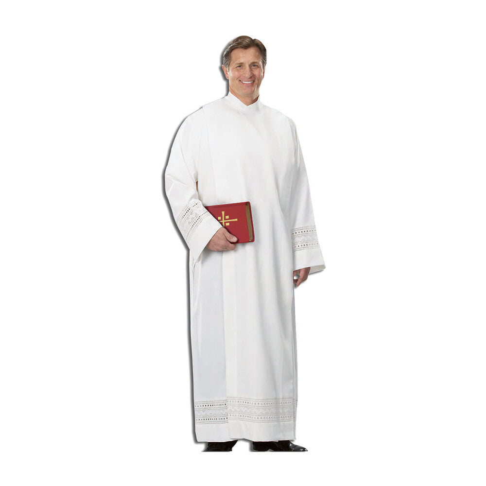 R. J. Toomey Augustinian Collection Front Wrap Alb With Eyelet Embroidery