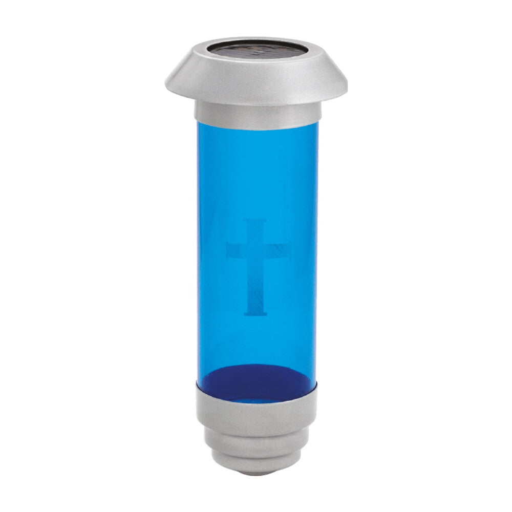 Solar - Silver w/ BLUE-NO Filigree W/ Stake