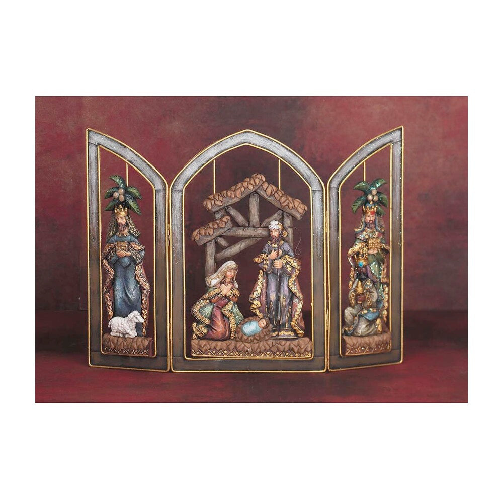 11" High Nativity Triptych