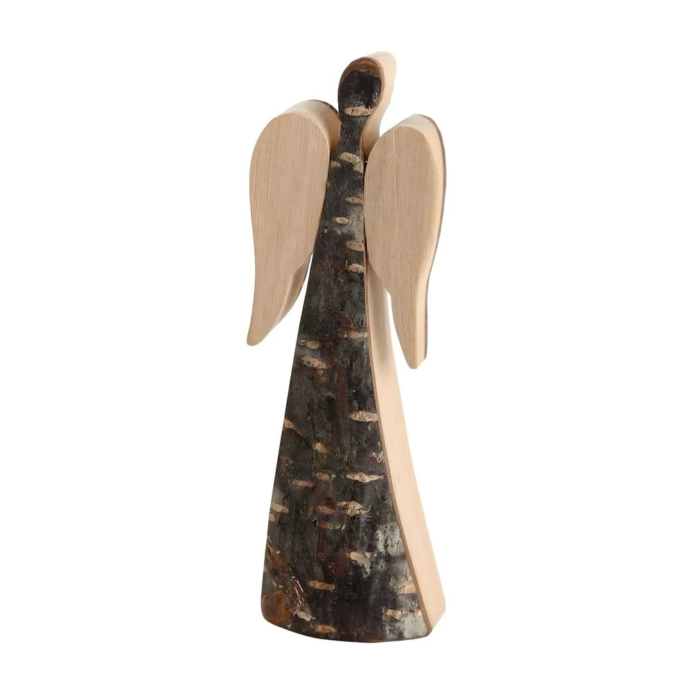 Stylized Angel in Bark and Maple Wood – Val Gardena Handicraft