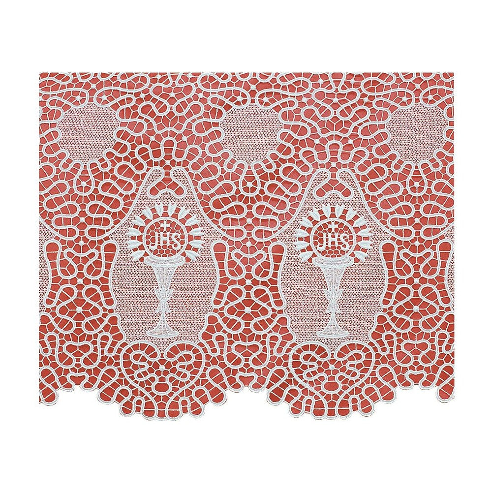 Macramé Alb with IHS Ornate Floral Lace
