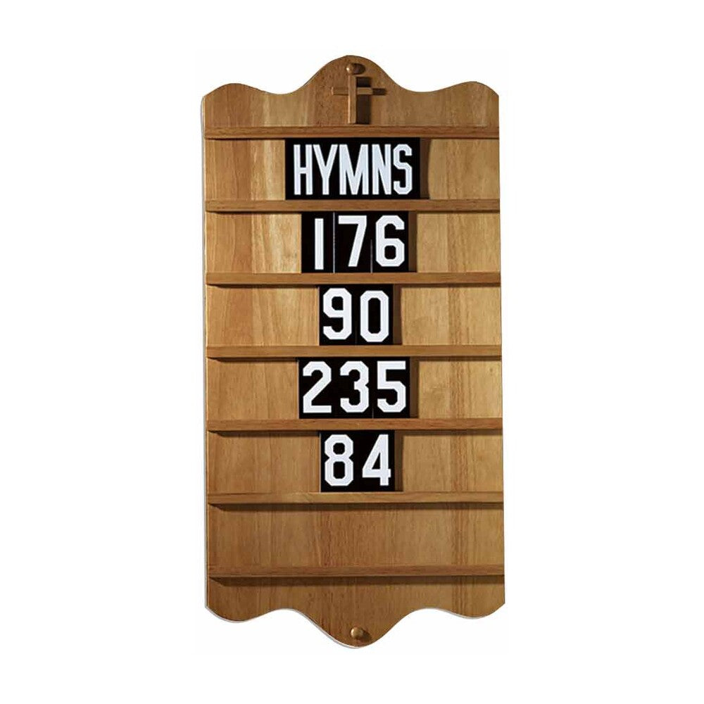 Wall Mounted Hymn Board Pecan Stain