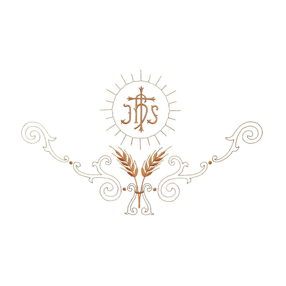 Spighe Embroidered Alb with IHS & Wheat Motif