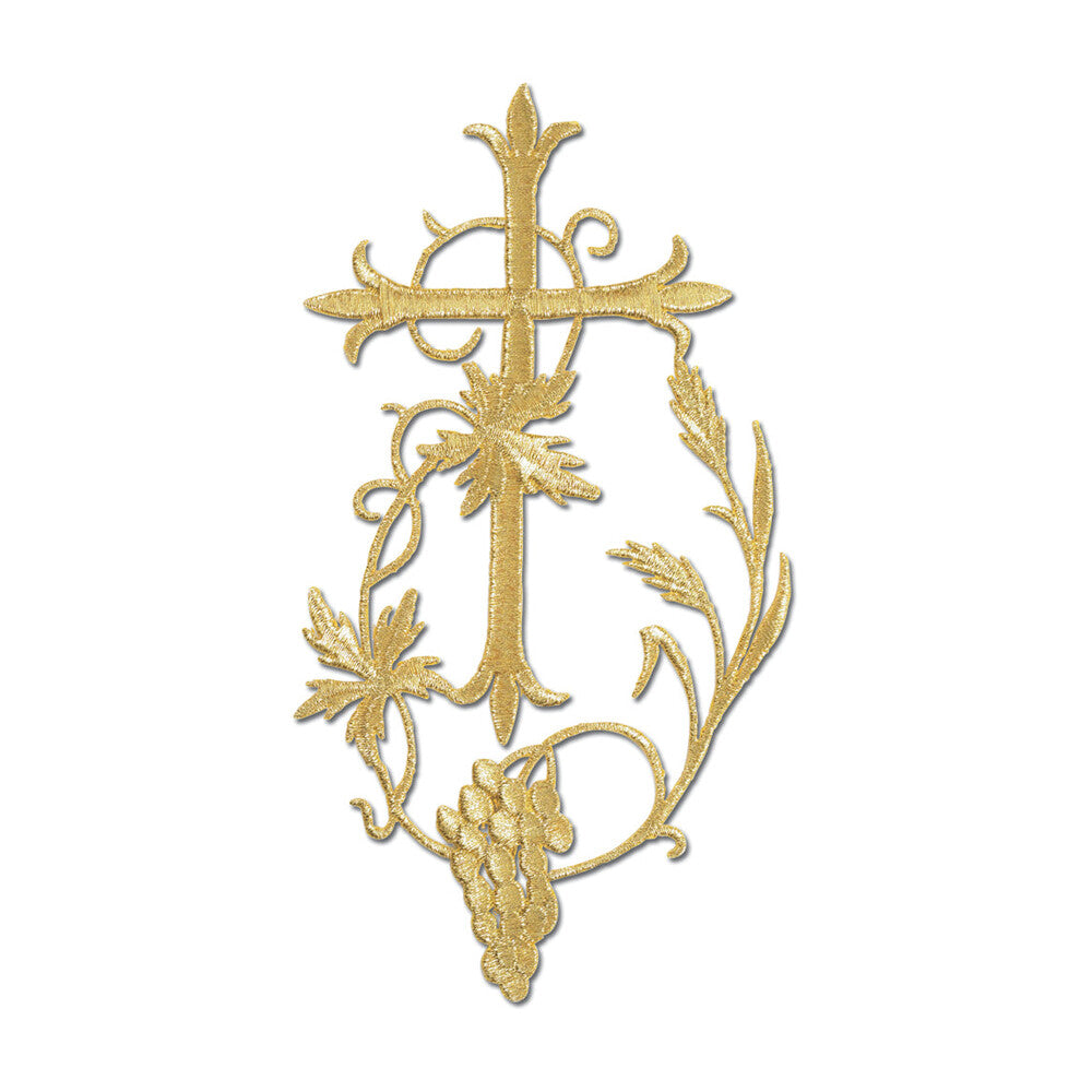 Cross with Wheat and Grape Applique