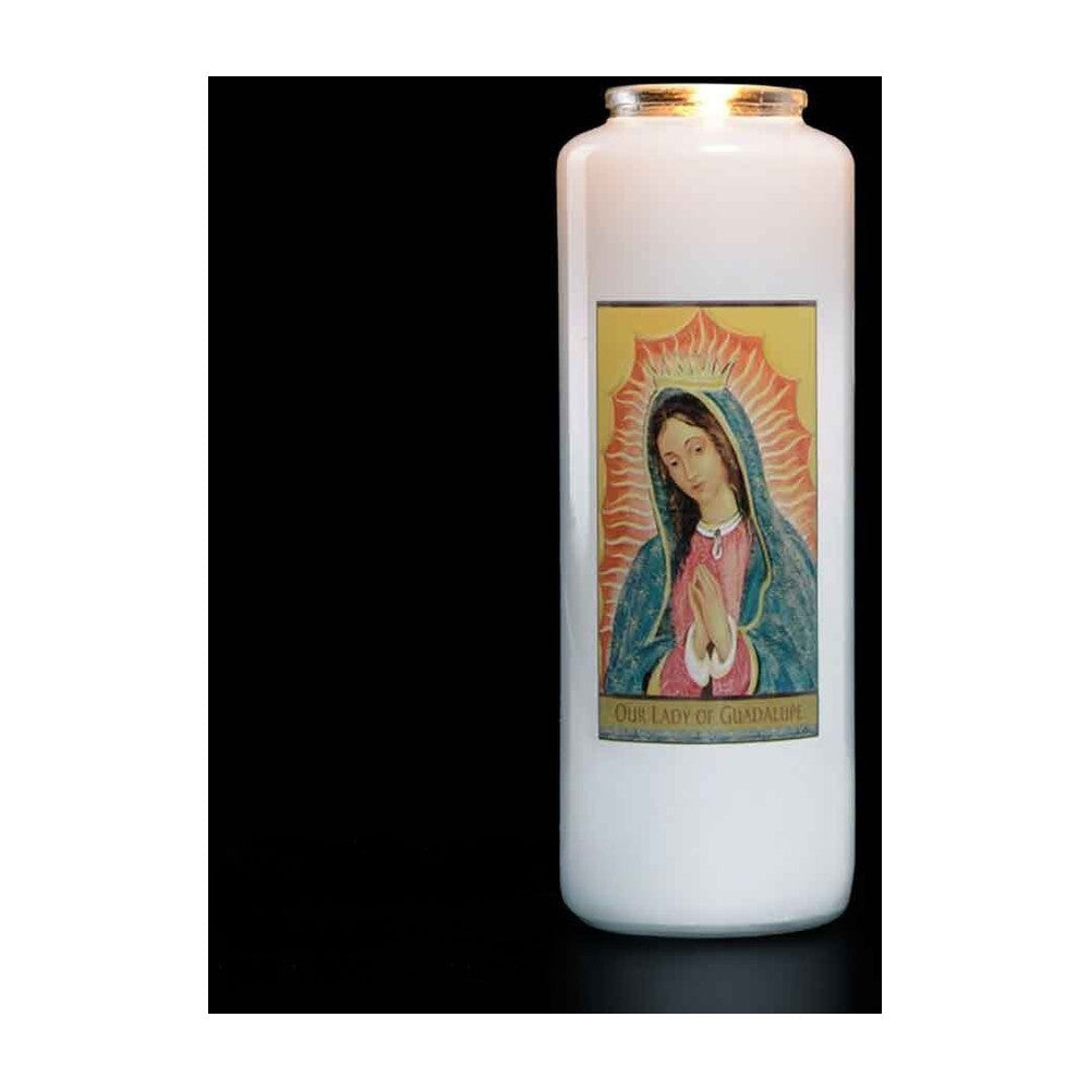 6 Day Our Lady of Guadalupe Glass Devotional Light