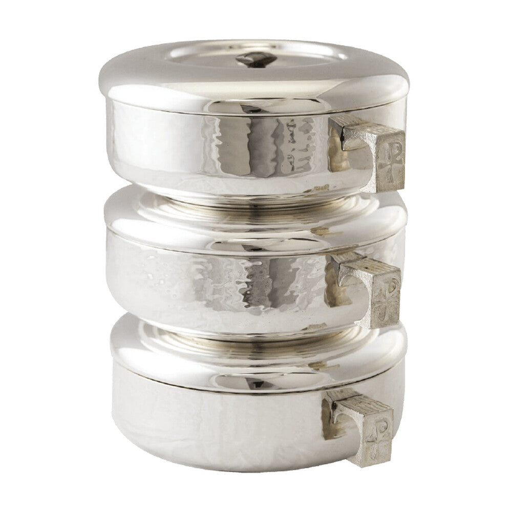3pc. Stacking Ciboria Set, Hammered Brite Star
