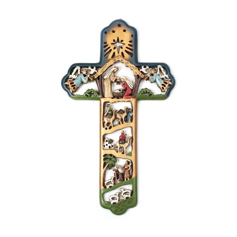 12" High Christmas Nativity Wall Cross