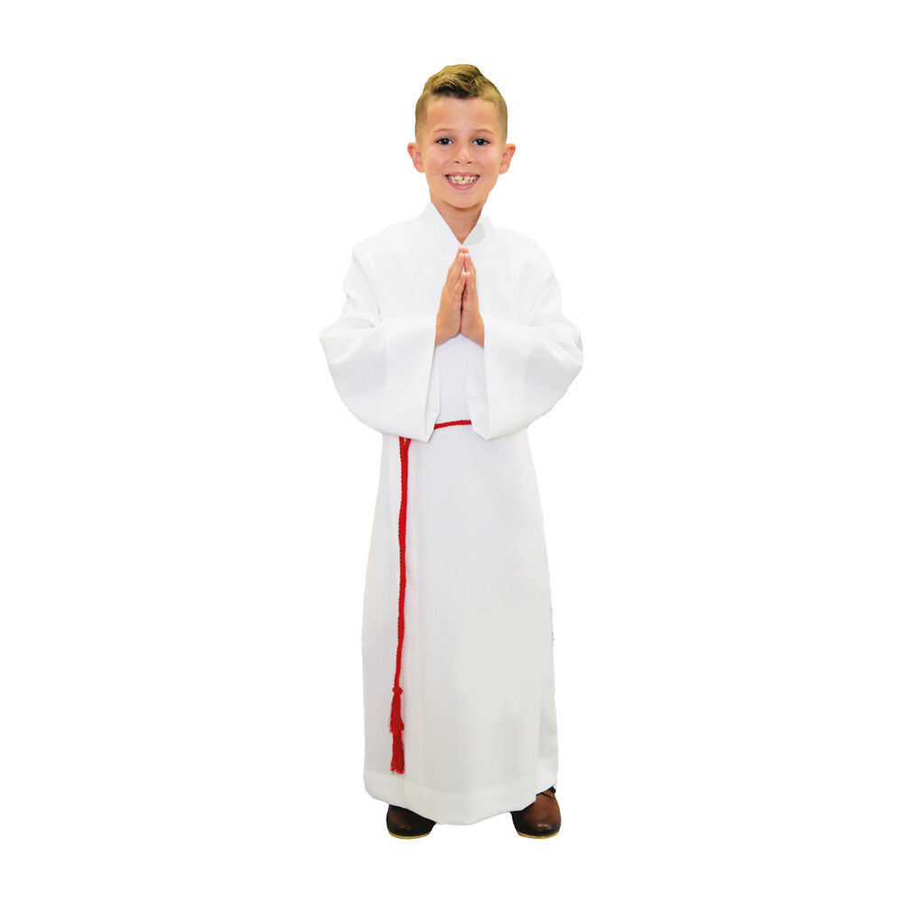 Front Wrap Cassock Albs for Altar Servers 100% Polyester Linen Blend