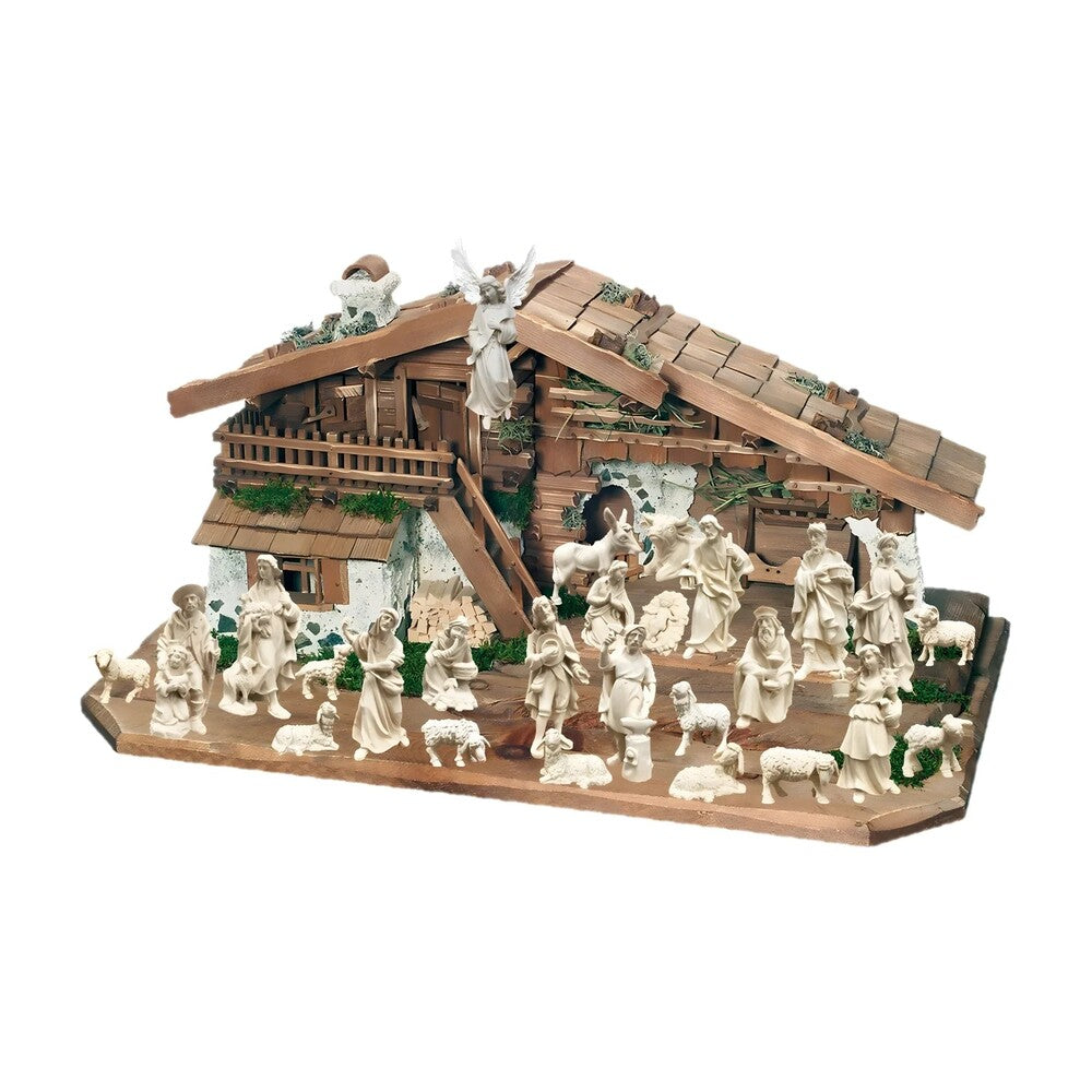Complete 27pc Nativity Set With Stable