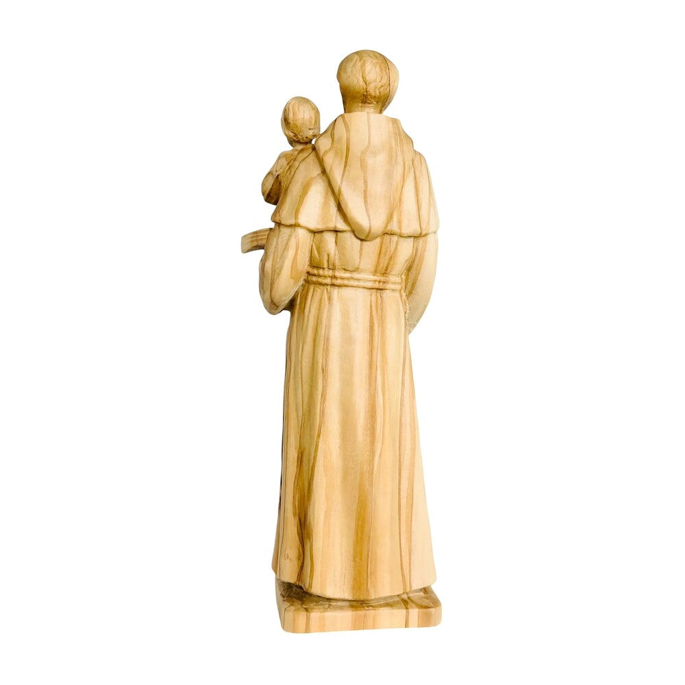 Wooden Statue of Saint Anthony of Padua with Child | Handcrafted Sculpture Val Gardena
