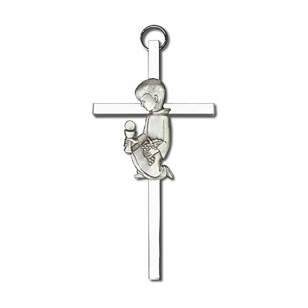 Communion Boy 4" Metal Wall Cross 4430