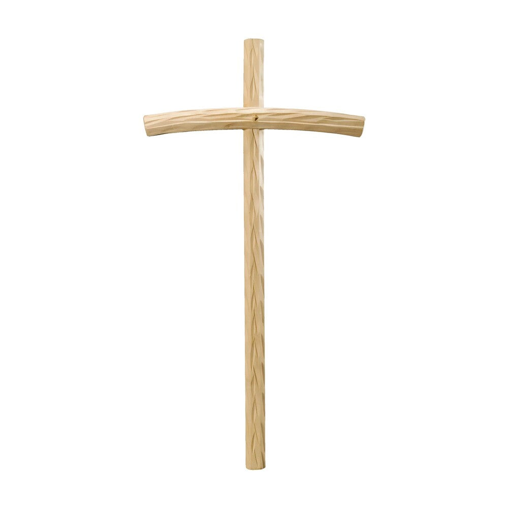 Curved Maple and Lime Wood Cross, Val Gardena Artisan Sculpture