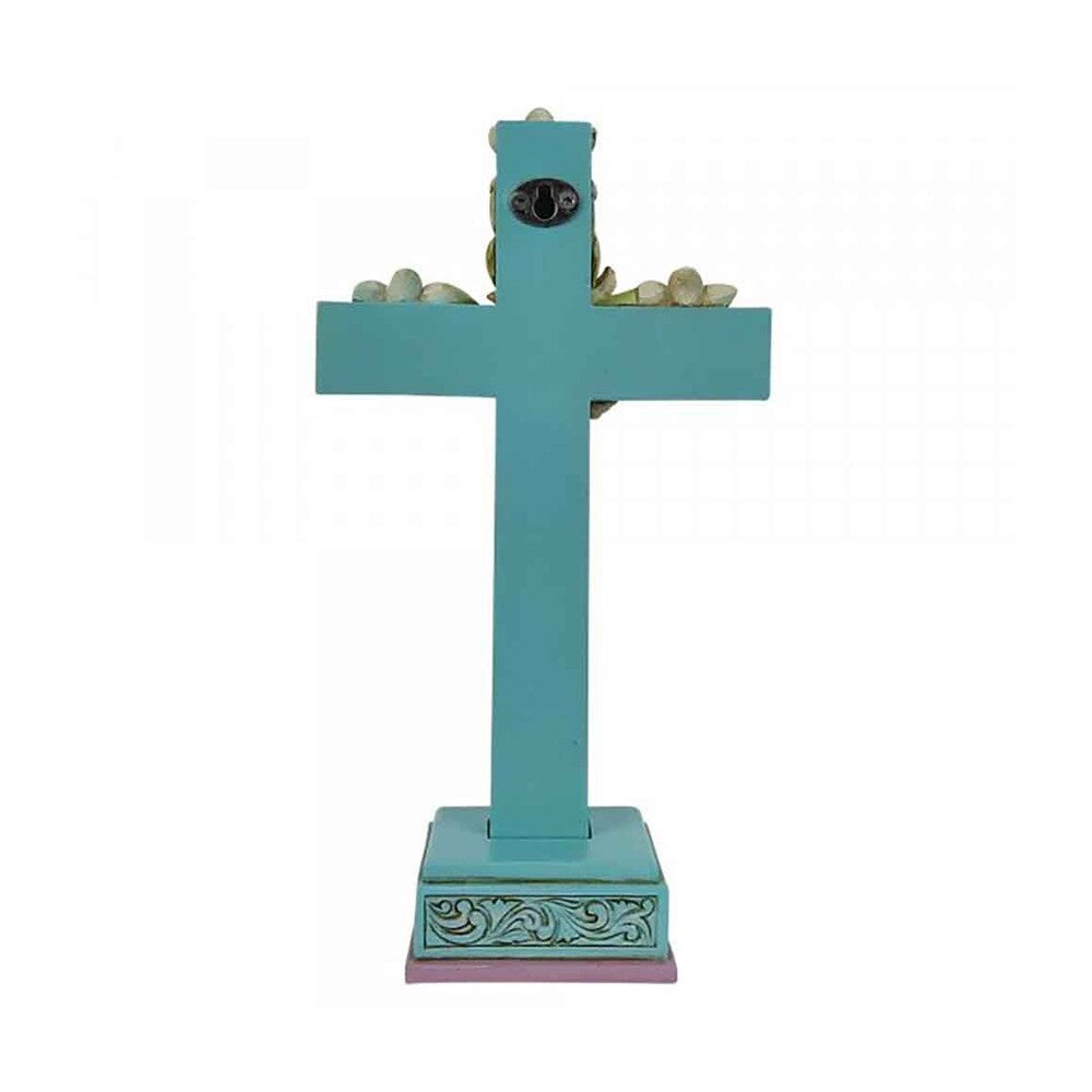 Cross with Lilies and Dove Figurine