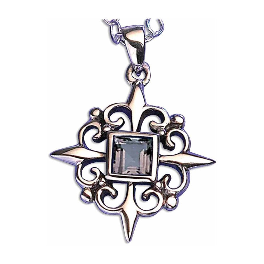 Burnham Cross with Blue Topaz Necklace