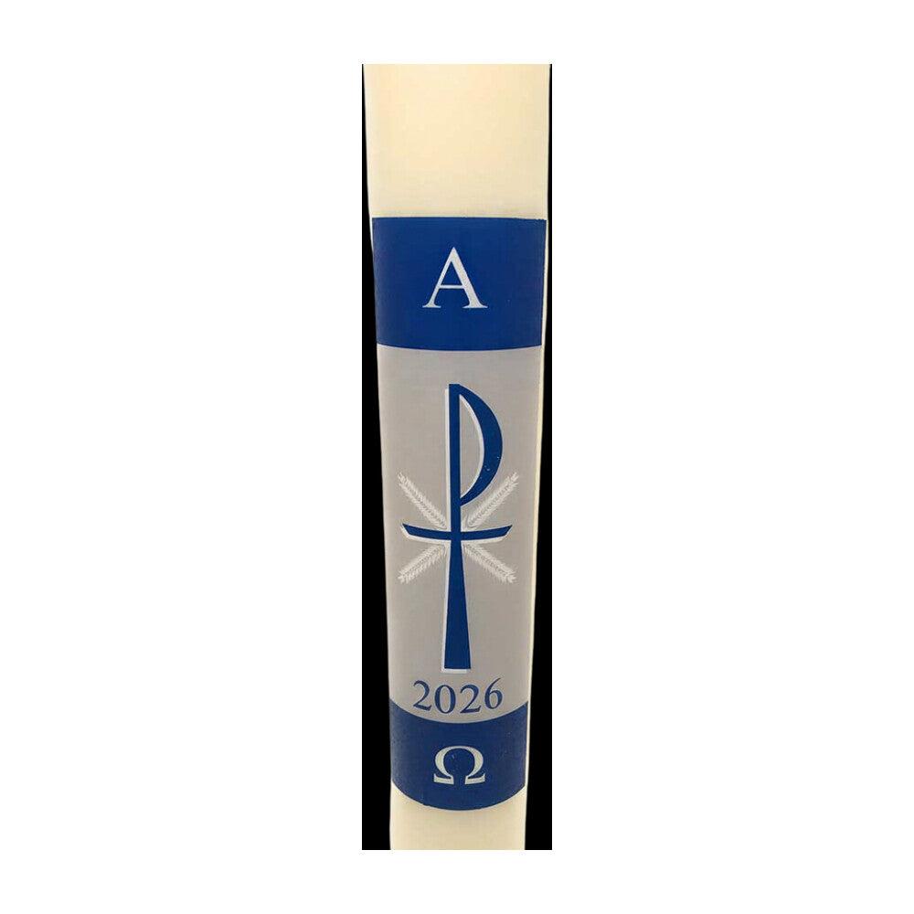 Blue Chi-Rho Paschal Candle