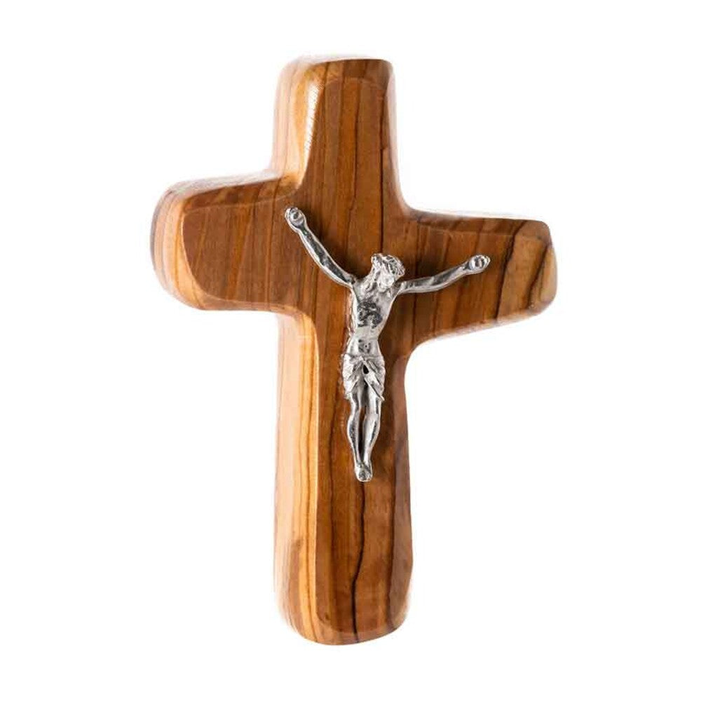 Olive Wood Square Cross with Crucifix