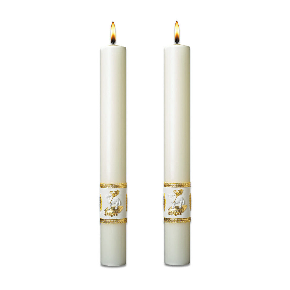 Ornamented Complementing Altar Candles