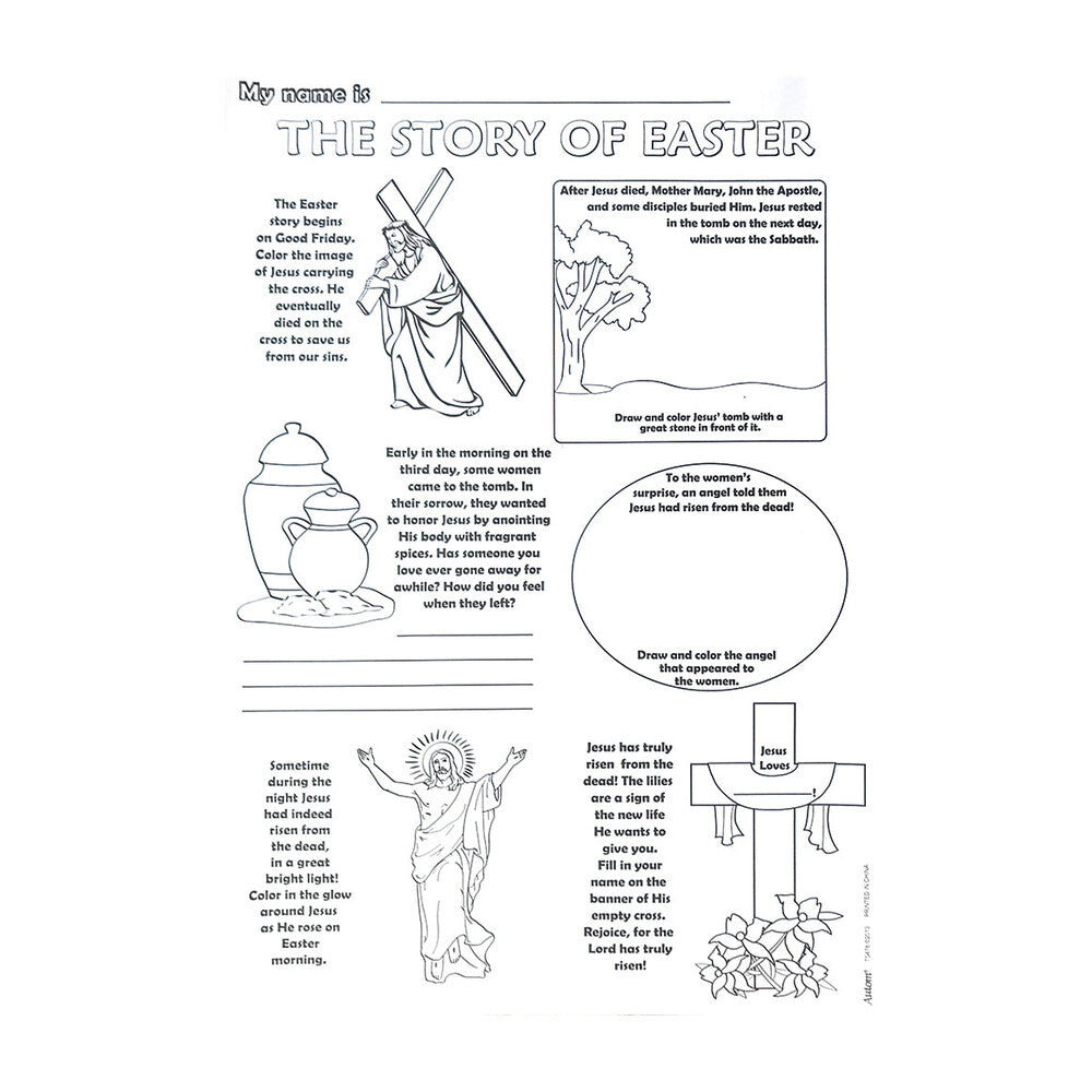 Colour Your Own Lent/Easter Posters 'The Story of Easter' Individual Pk 1