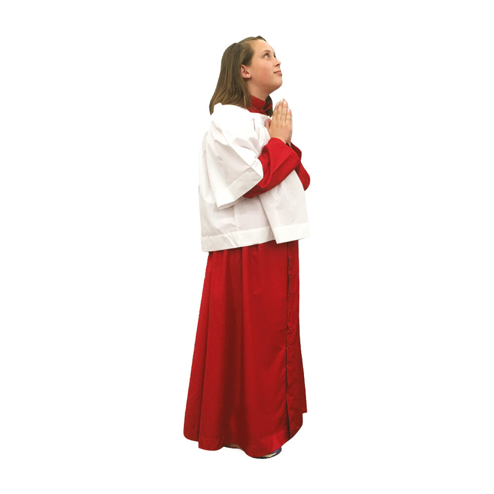 Altar Servers Cassocks Poly Cotton Blend - Red or Black