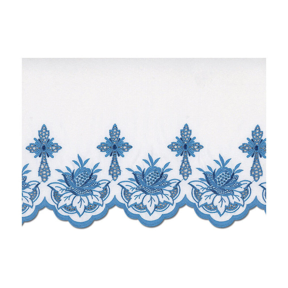Blue Silk Embroidered Altar Cloth - Design BV1108B
