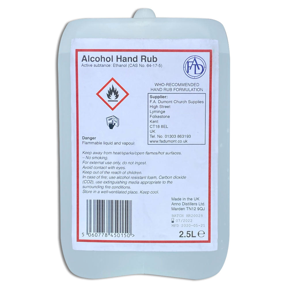 2.5ltr 80% Alcohol Hand Rub Sanitiser