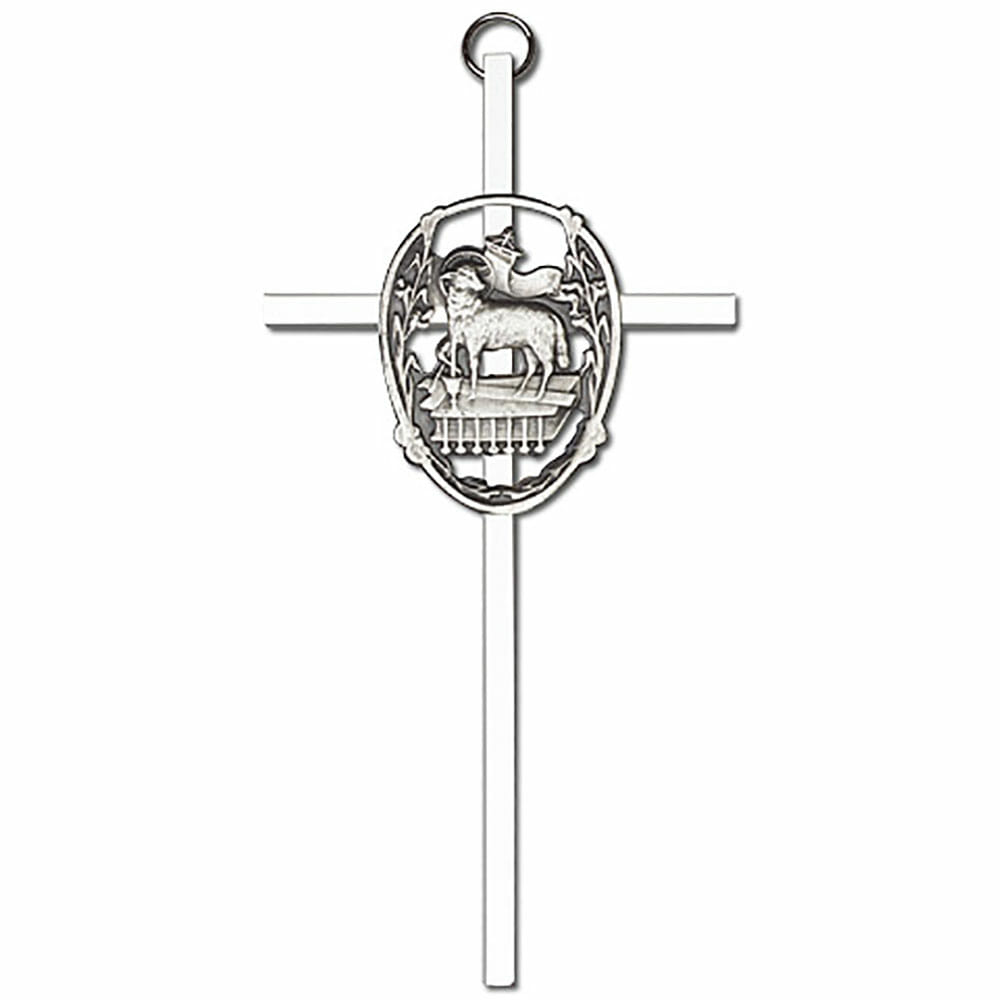 Lamb Of God 6" Metal Wall Cross 4915