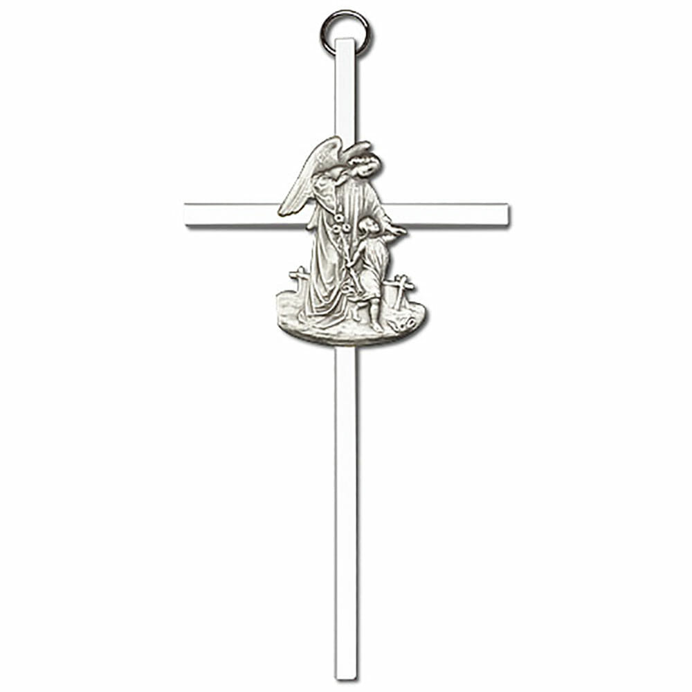 Guardian Angel 6" Metal Wall Cross 4925