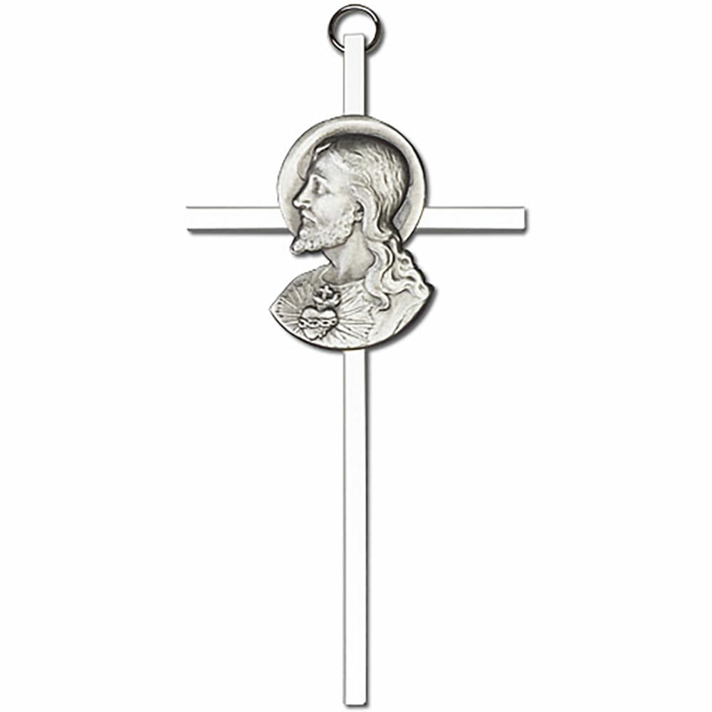 Sacred Heart 6" Metal Wall Cross 4950