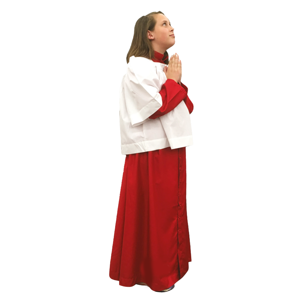 Altar Servers Cassocks Poly Cotton Blend - Red or Black