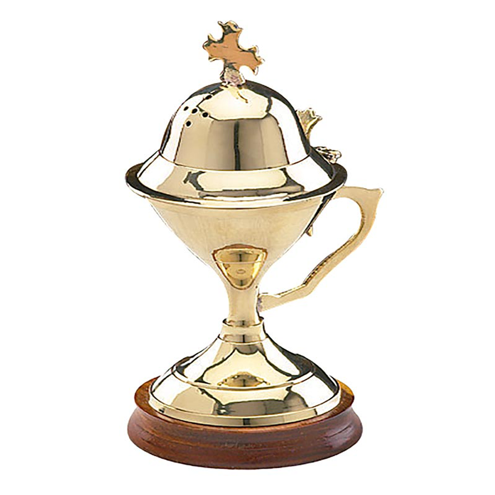 Incense Burner with Wood Base