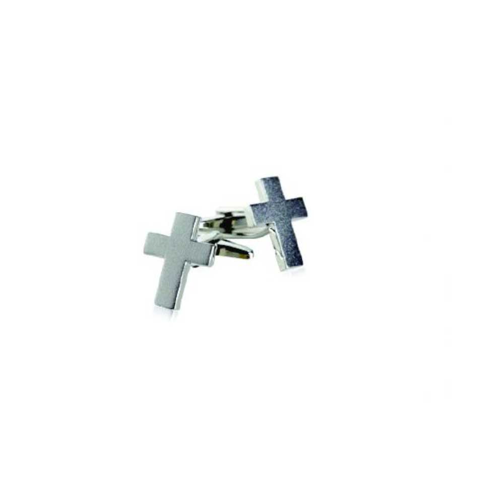 Silver Plated Classic Cross - Cufflinks