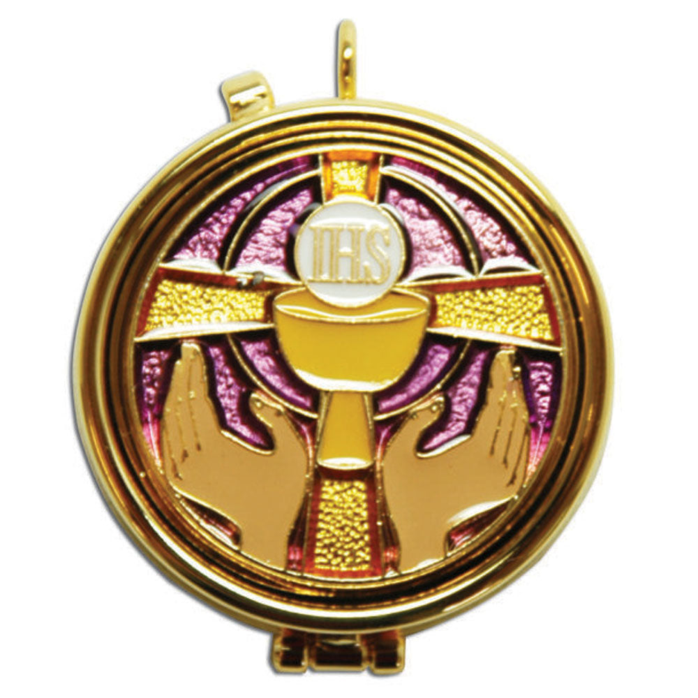 Holy Communion Chalice & IHS 15 Capacity Pyx