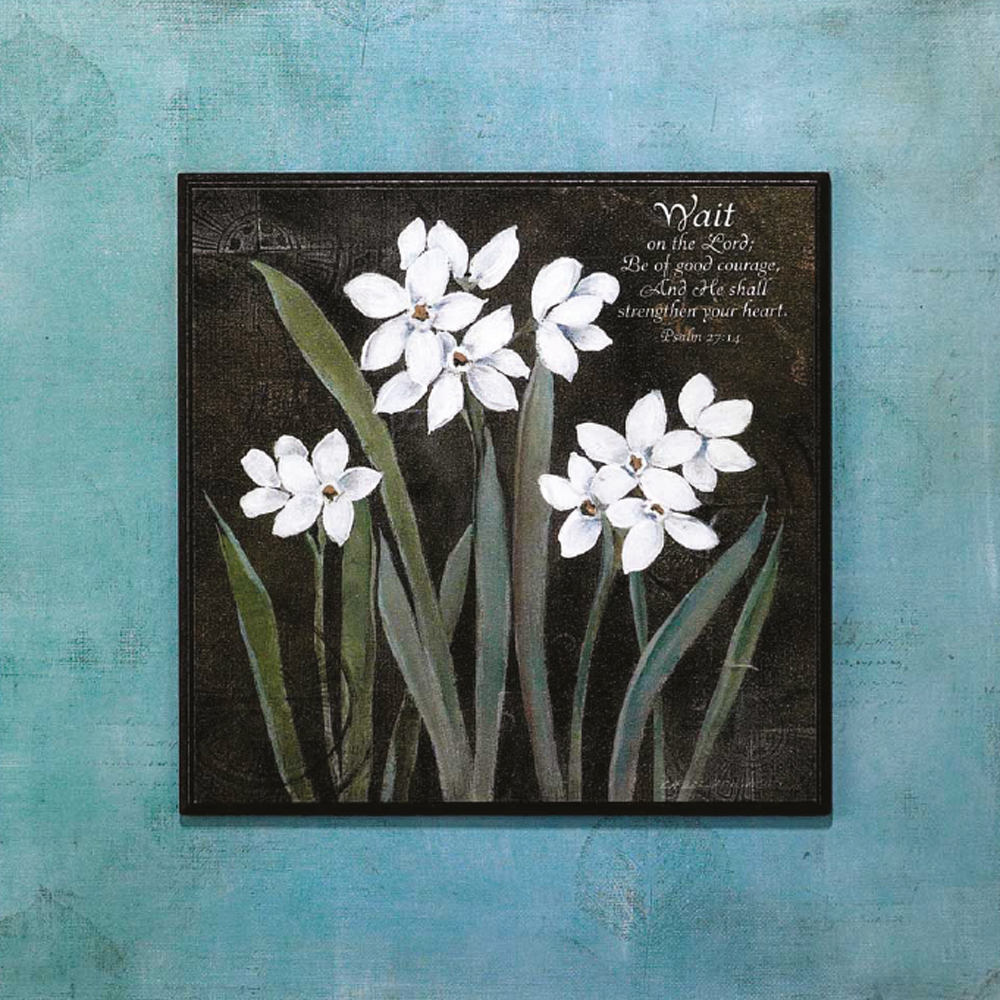 Spring Awakened Psalm 27:14 Plaque