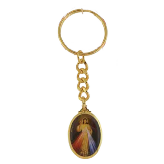 Divine Mercy Gold Plated Key Chain