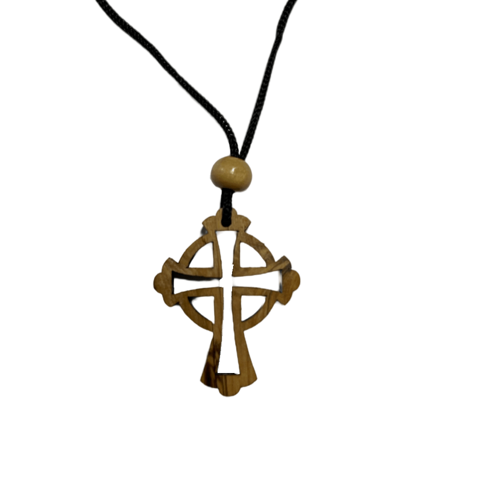 Olive Wood Holding Cross Pendant, Style HLWA10