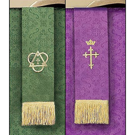 Jacquard Reversible Bookmark with Cross Purple/Green