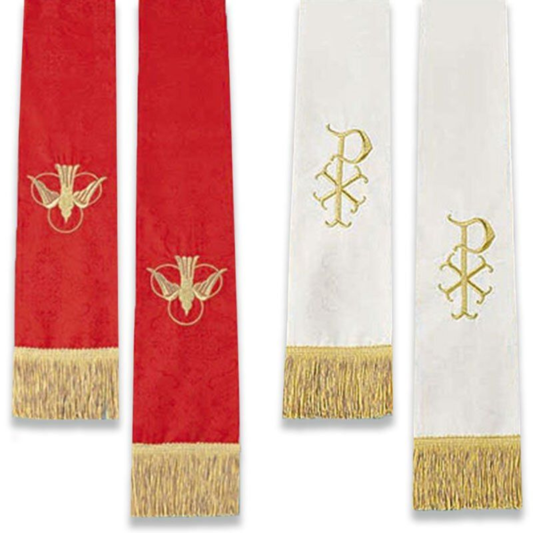 Jacquard Reversible Stole Red/White