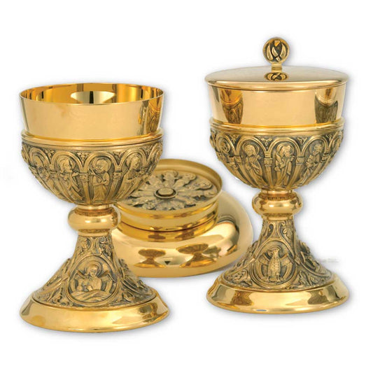 6 3/4" High Chalice with 5 7/8" Bowl Paten - Matching Ciborium Available