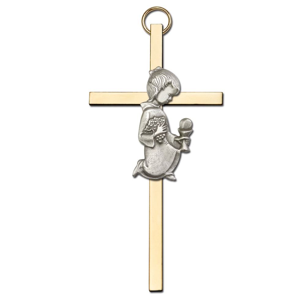 4" Communion Girl Cross