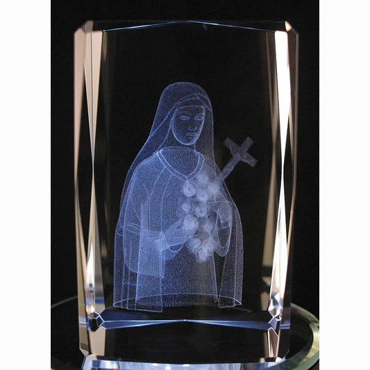 Laser Engraved Crystal St Theresa